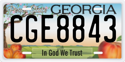 GA license plate CGE8843