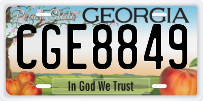 GA license plate CGE8849