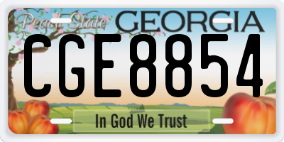 GA license plate CGE8854