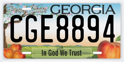 GA license plate CGE8894