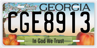 GA license plate CGE8913