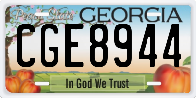 GA license plate CGE8944