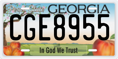 GA license plate CGE8955