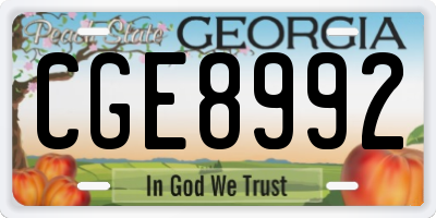 GA license plate CGE8992