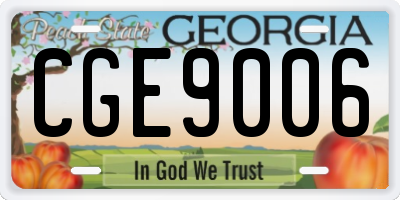 GA license plate CGE9006