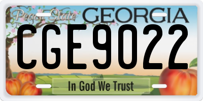 GA license plate CGE9022