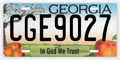 GA license plate CGE9027