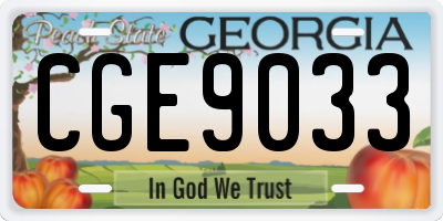 GA license plate CGE9033
