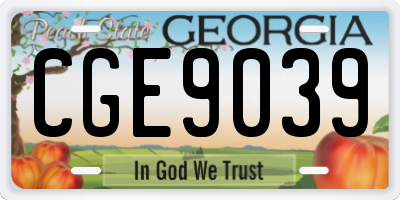 GA license plate CGE9039