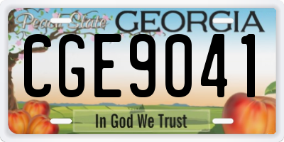 GA license plate CGE9041