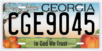 GA license plate CGE9045