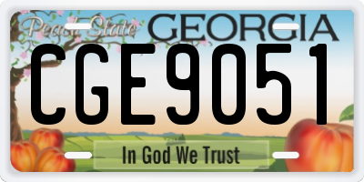 GA license plate CGE9051