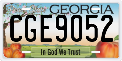 GA license plate CGE9052
