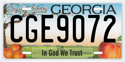 GA license plate CGE9072
