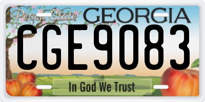GA license plate CGE9083