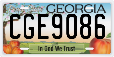 GA license plate CGE9086