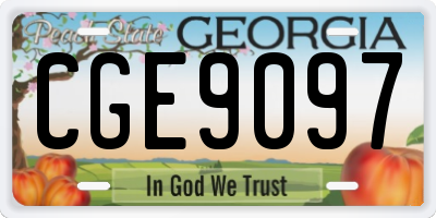 GA license plate CGE9097