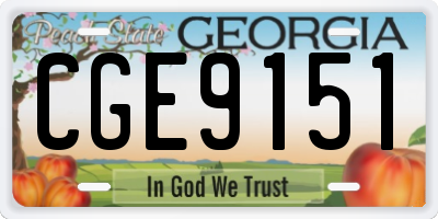 GA license plate CGE9151