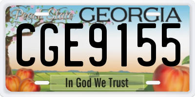 GA license plate CGE9155
