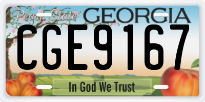 GA license plate CGE9167