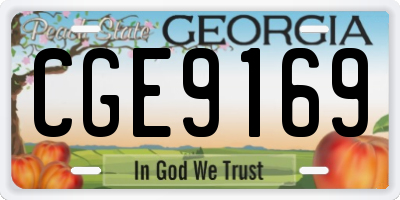GA license plate CGE9169