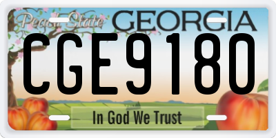 GA license plate CGE9180