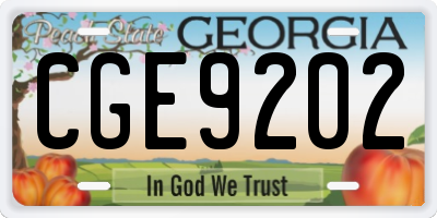 GA license plate CGE9202