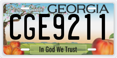 GA license plate CGE9211