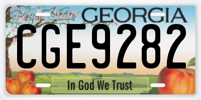 GA license plate CGE9282