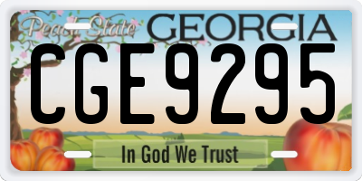 GA license plate CGE9295