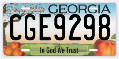 GA license plate CGE9298
