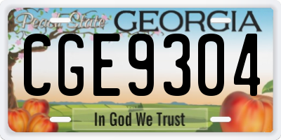 GA license plate CGE9304
