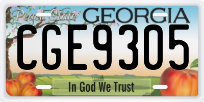 GA license plate CGE9305