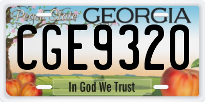 GA license plate CGE9320