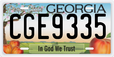 GA license plate CGE9335