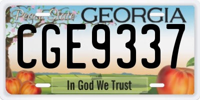 GA license plate CGE9337