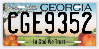 GA license plate CGE9352