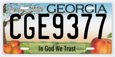 GA license plate CGE9377