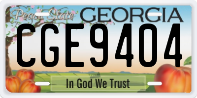GA license plate CGE9404