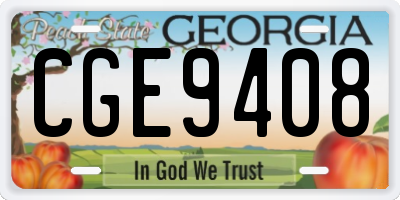GA license plate CGE9408