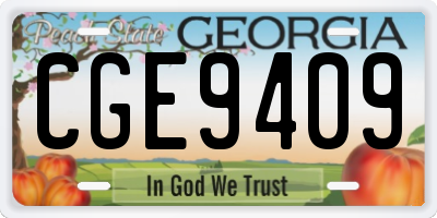 GA license plate CGE9409