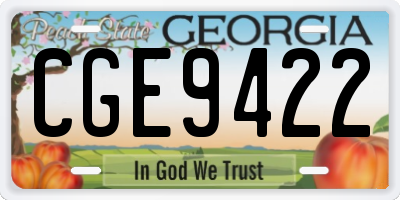 GA license plate CGE9422