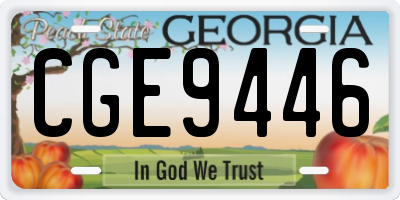 GA license plate CGE9446