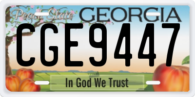 GA license plate CGE9447