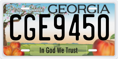 GA license plate CGE9450