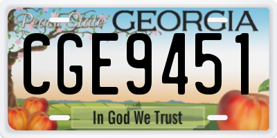 GA license plate CGE9451