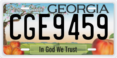 GA license plate CGE9459