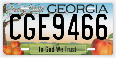 GA license plate CGE9466