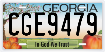 GA license plate CGE9479