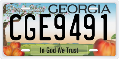 GA license plate CGE9491